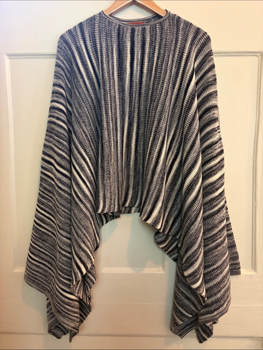 Missoni Black & White Women's Knit Poncho Sweater